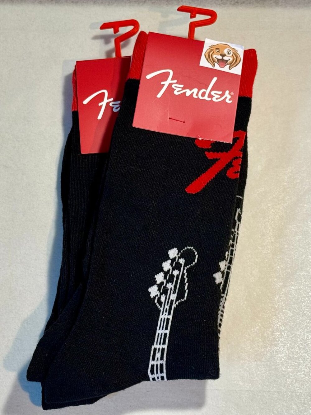 2 Fender Novelty Crew Socks Size 6-12/13 OSFM
